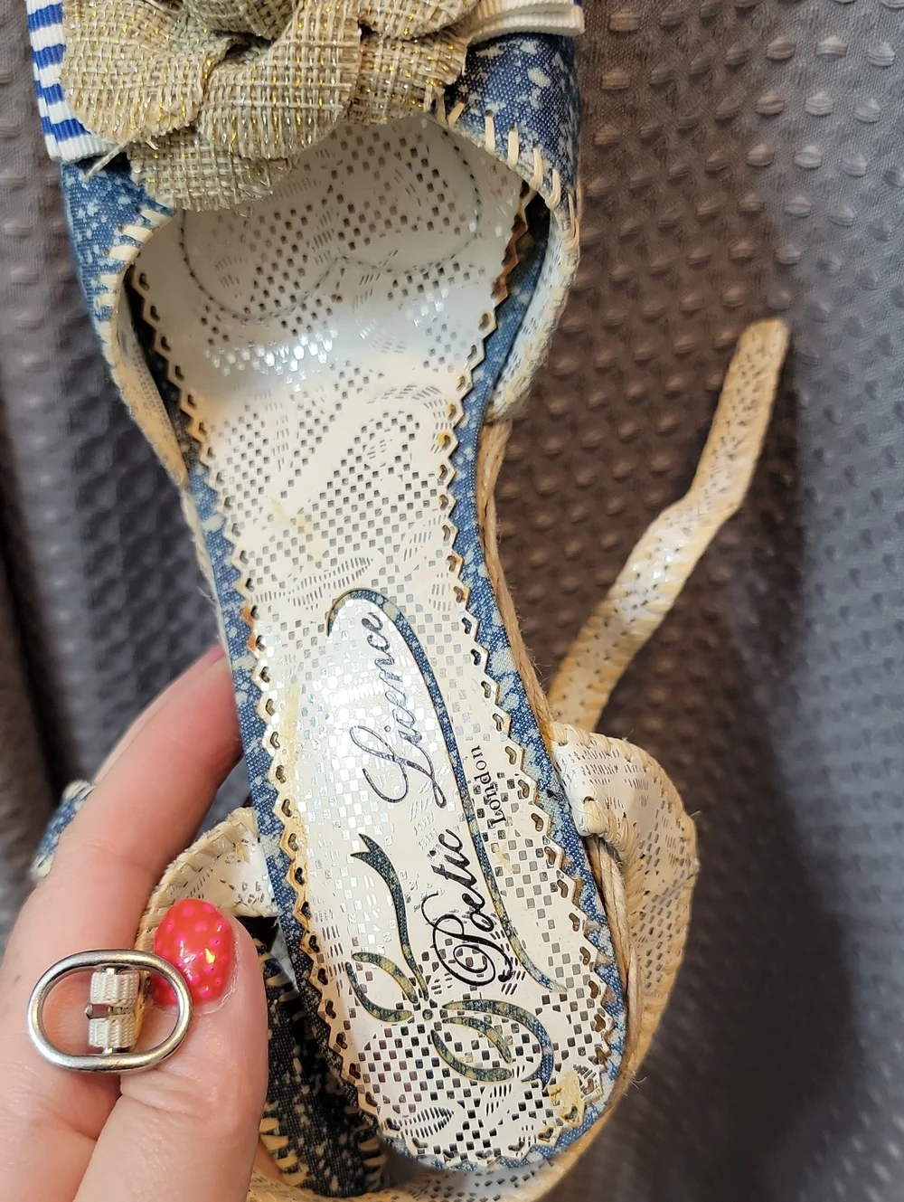 Vintage Poetic License (by Irregular Choice) Wedge Peep Toe Heels Size 36.5